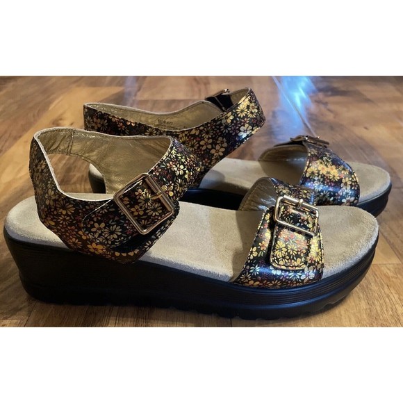 Alegria By PG Lite Sandals Womens 41 Morgyn Strappy Gold Flowery - Picture 1 of 11
